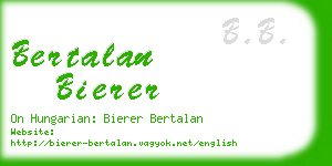 bertalan bierer business card